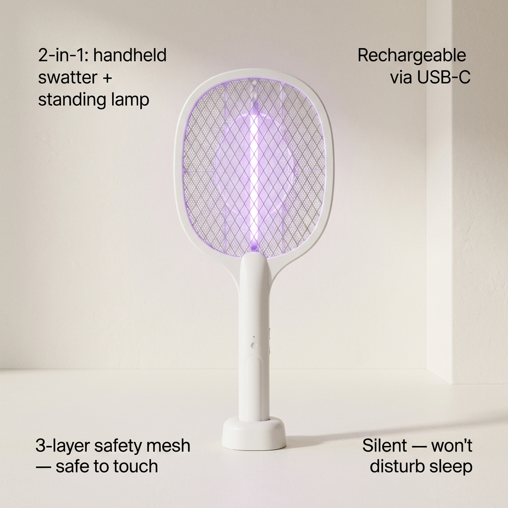 2-in-1 Mosquito Swatter & Trap Lamp