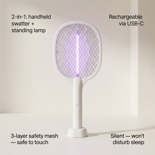 2-in-1 Mosquito Swatter & Trap Lamp