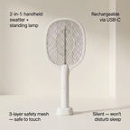 2-in-1 Indoor Mosquito Lamp & Swatter – Quiet, Chemical-Free